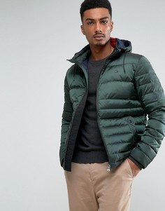 Зеленая дутая куртка-пуховик с капюшоном Tommy Hilfiger Chad - Зеленый