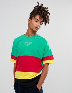 Свободная футболка колор блок с принтом Nothing Less ASOS - Мульти