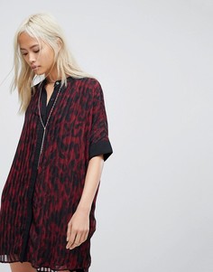 Платье-рубашка с леопардовым принтом Religion - Красный