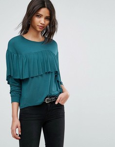 Лонгслив с рюшами Vero Moda - Розовый