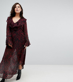 Платье макси с леопардовым принтом Religion Plus - Красный