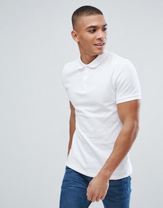 Белое облегающее поло из пике ASOS - Белый
