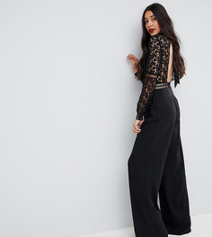 Кружевной комбинезон с открытой спиной ASOS TALL Premium - Черный