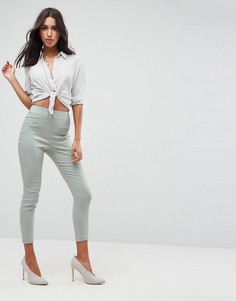 Облегающие брюки с завышенной талией ASOS - Зеленый