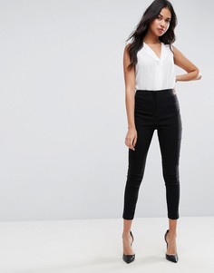 Облегающие брюки с завышенной талией ASOS - Черный