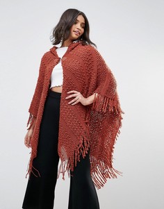 Кейп с бахромой QED London - Оранжевый