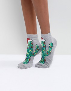 Блестящие новогодние носки с кактусом ASOS - Мульти