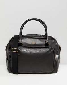 Черная кожаная сумка с перфорированным карманом Fred Perry - Черный