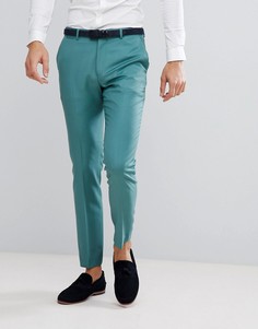 Зеленые облегающие брюки из 100% шерсти ASOS Wedding - Зеленый