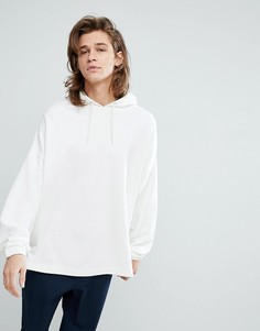 Удлиненный свободный худи с разрезами ASOS - Белый