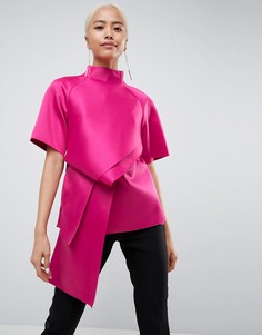 Атласный топ со складками ASOS WHITE - Розовый