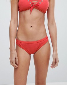 Бикини плавки-хипстеры в рубчик Seafolly Inka - Красный