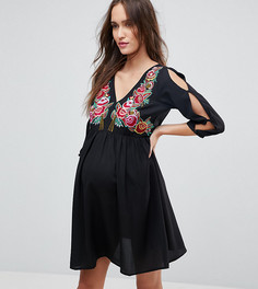 Платье с вышивкой ASOS Maternity TALL - Черный