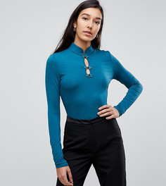 Боди с высоким воротом и вырезом капелькой Fashion Union Tall - Зеленый