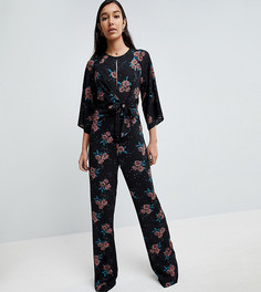 Комбинезон с цветочным принтом Fashion Union Tall - Черный