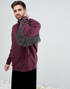 Оверсайз-худи с бахромой ASOS - Красный