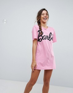 Футболка для сна с принтом Барби ASOS - Розовый