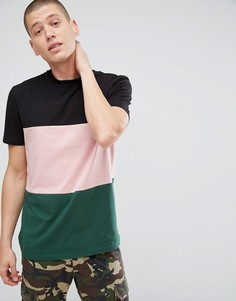Свободная футболка в стиле колор блок ASOS - Черный