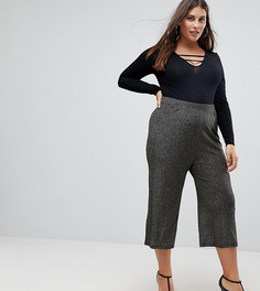 Широкие брюки с блестками цвета металлик ASOS CURVE - Золотой