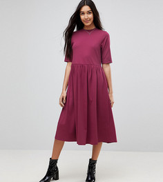 Свободное хлопковое платье миди ASOS TALL - Красный