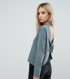 Лонгслив с завязкой на спине ASOS PETITE - Зеленый