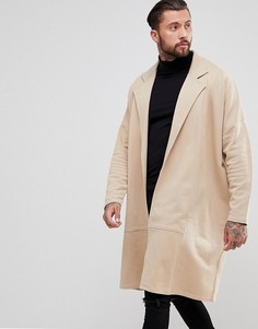 Длинное трикотажное пальто ASOS - Бежевый
