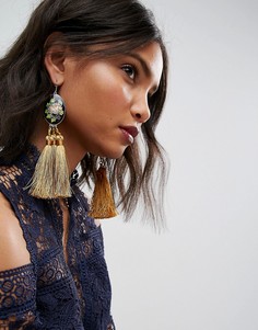 Серьги с цветами и кисточками ASOS - Желтый