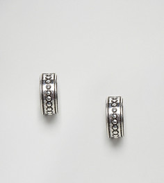 Серебряные миниатюрные серьги-кольца с шариками ASOS - Серебряный