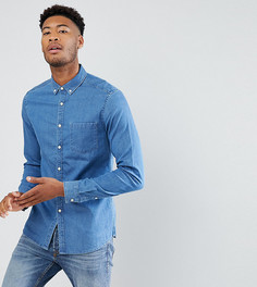 Эластичная джинсовая рубашка ASOS TALL - Синий