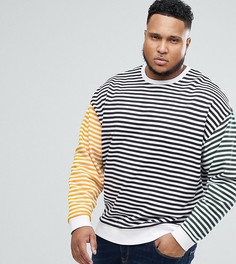 Oversize-свитшот с цветными полосками ASOS Plus - Мульти