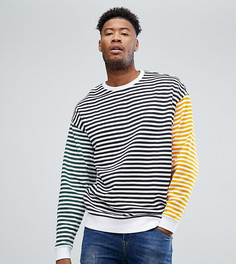 Свободный свитшот в контрастную полоску ASOS TALL - Мульти