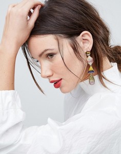 Броские серьги с тройными подвесками ASOS - Золотой