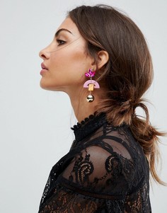 Броские серьги-подвески с камнями ASOS - Золотой