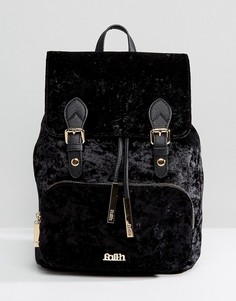 Бархатный рюкзак с двумя пряжками Faith - Черный
