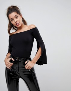Топ с открытыми плечами ASOS - Черный