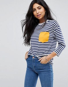 Футболка в полоску с контрастным карманом ASOS - Мульти
