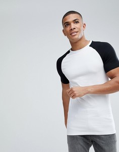 Длинная обтягивающая футболка с рукавами реглан ASOS - Мульти