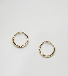 Позолоченные серебряные ограненные серьги-кольца ASOS - Золотой