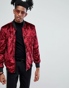 Бархатный бомбер Noose &amp; Monkey - Красный