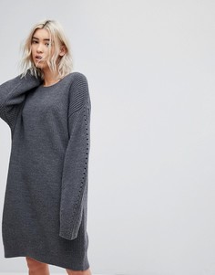 Платье с вырезами на рукавах ASOS - Серый
