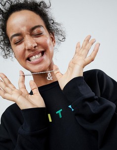 Ожерелье с подвеской ASOS X GLAAD - Серебряный