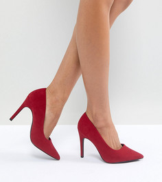 Туфли-лодочки для широкой стопы на высоком каблуке с заостренным носком New Look - Красный