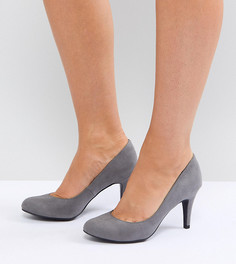 Туфли-лодочки на каблуке для широкой стопы с круглым носком New Look - Серый