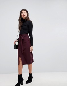 Юбка-карандаш с поясом оби ASOS Tailored - Красный