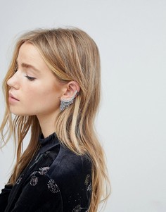 Кафф со стразами и эффектом бахромы New Look - Серебряный
