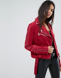Куртка из искусственной замши с заклепками Ivyrevel - Красный