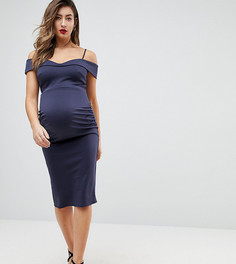 Платье-футляр миди с вырезом лодочкой ASOS MATERNITY - Темно-синий