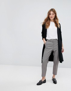 Брюки узкого кроя в клетку New Look - Коричневый