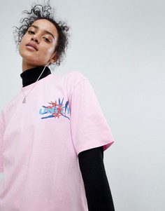 Свободная футболка с тропическим принтом ASOS X GLAAD - Розовый