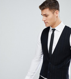 Приталенный жилет в полоску с прямым краем Noak - Темно-синий